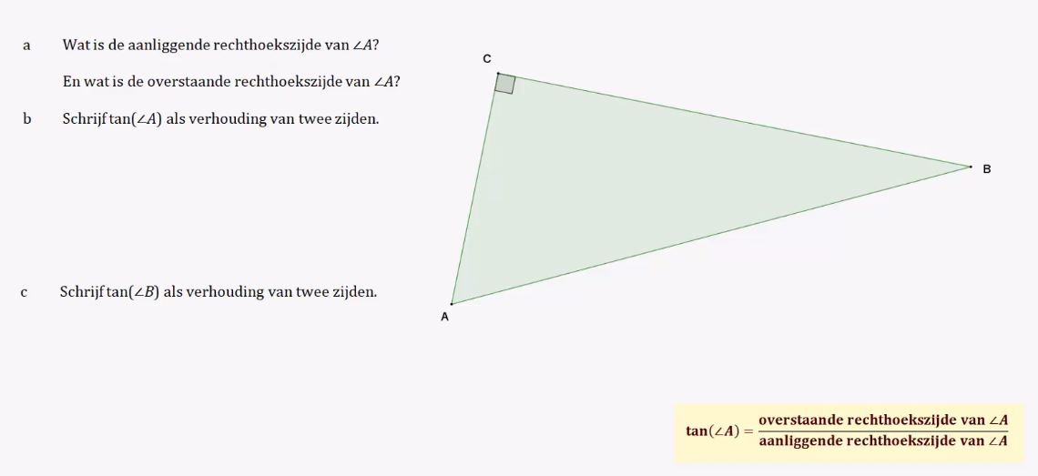 Berekeningen met de tangens opgave 5