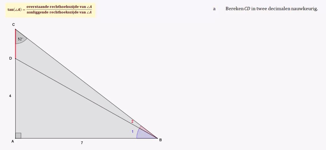 Berekeningen met de tangens opgave 16