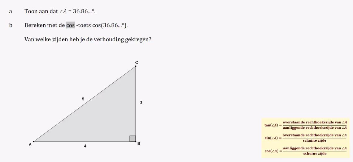 Goniometrische verhoudingen opgave 29