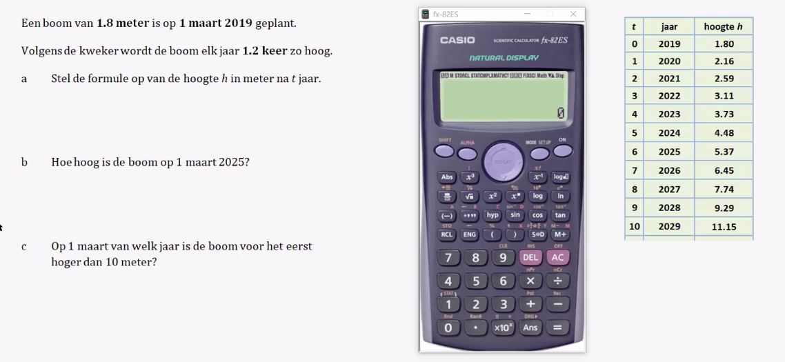 Exponentiële groei Opgave 4