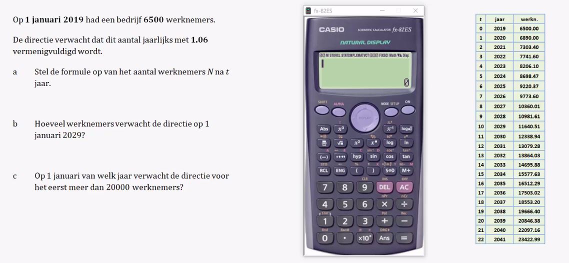 Exponentiële groei Opgave 5