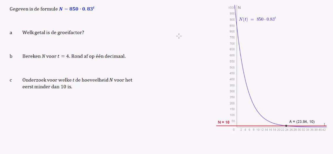 Exponentiële groei Opgave 9