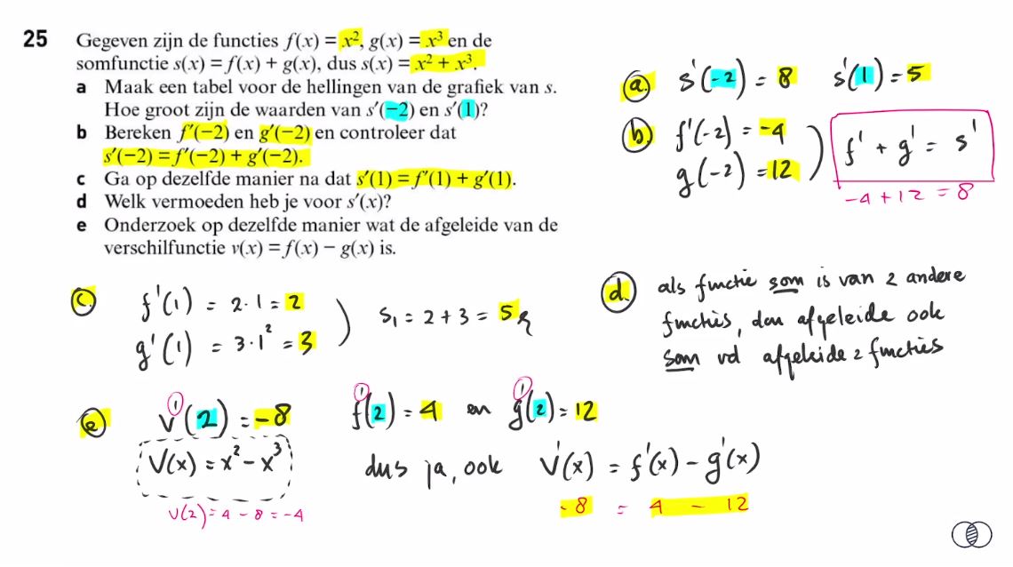 Regels voor differentiëren Opgave 25