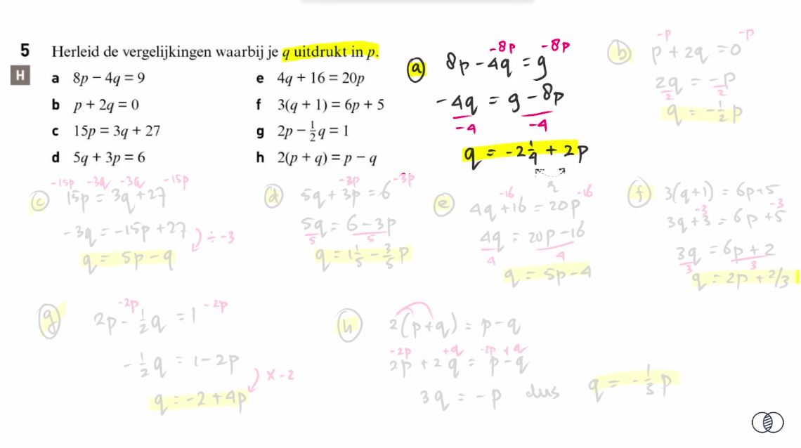 Lineaire formules Opgave 5