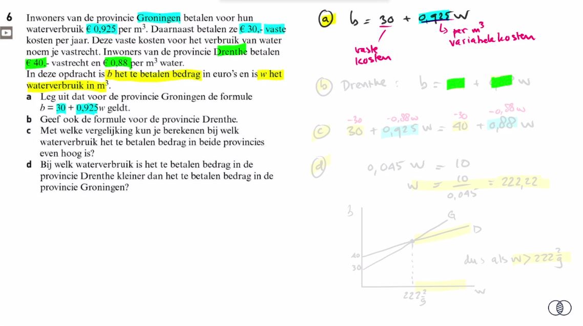 Lineaire formules Opgave 6