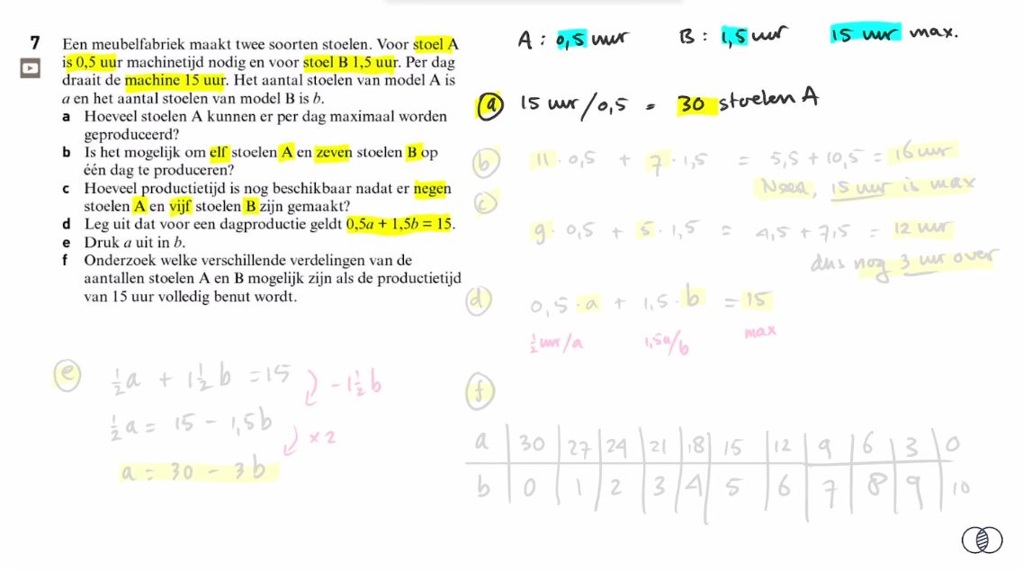 Lineaire formules Opgave 7