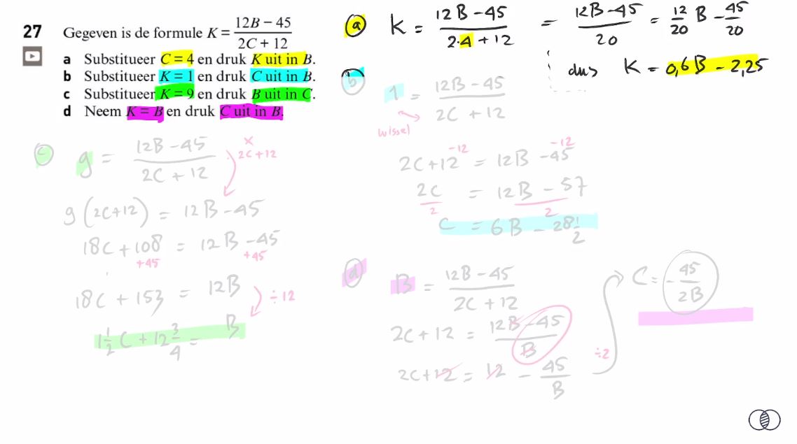 Substituties Opgave 27