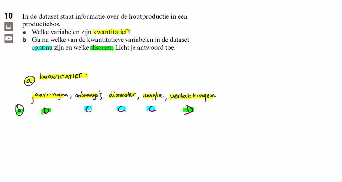 Continue en discrete variabelen Opgave 10