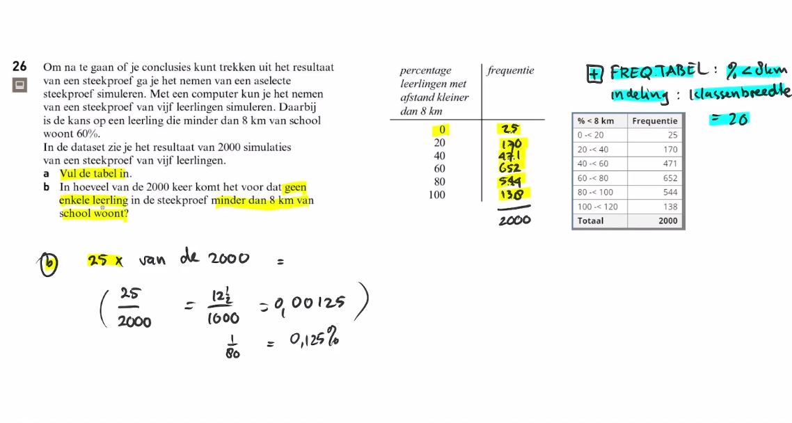 Steekproeven Opgave 26