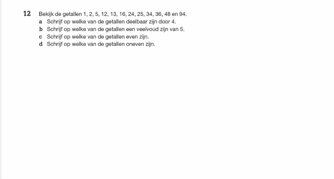 Delers van getallen opgave 12