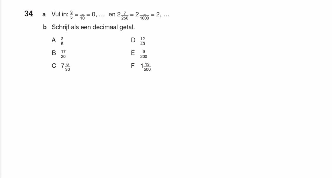Decimale getallen Opgave 34