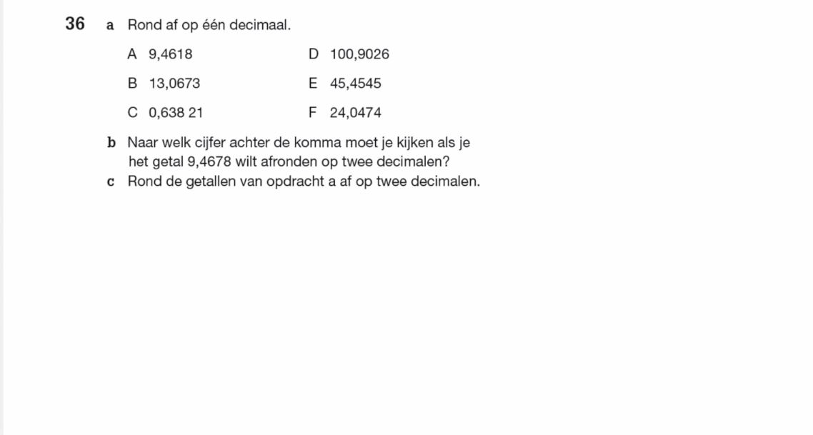 Decimale getallen Opgave 36