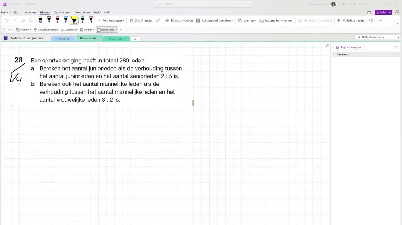 In een verhouding verdelen Opgave 28