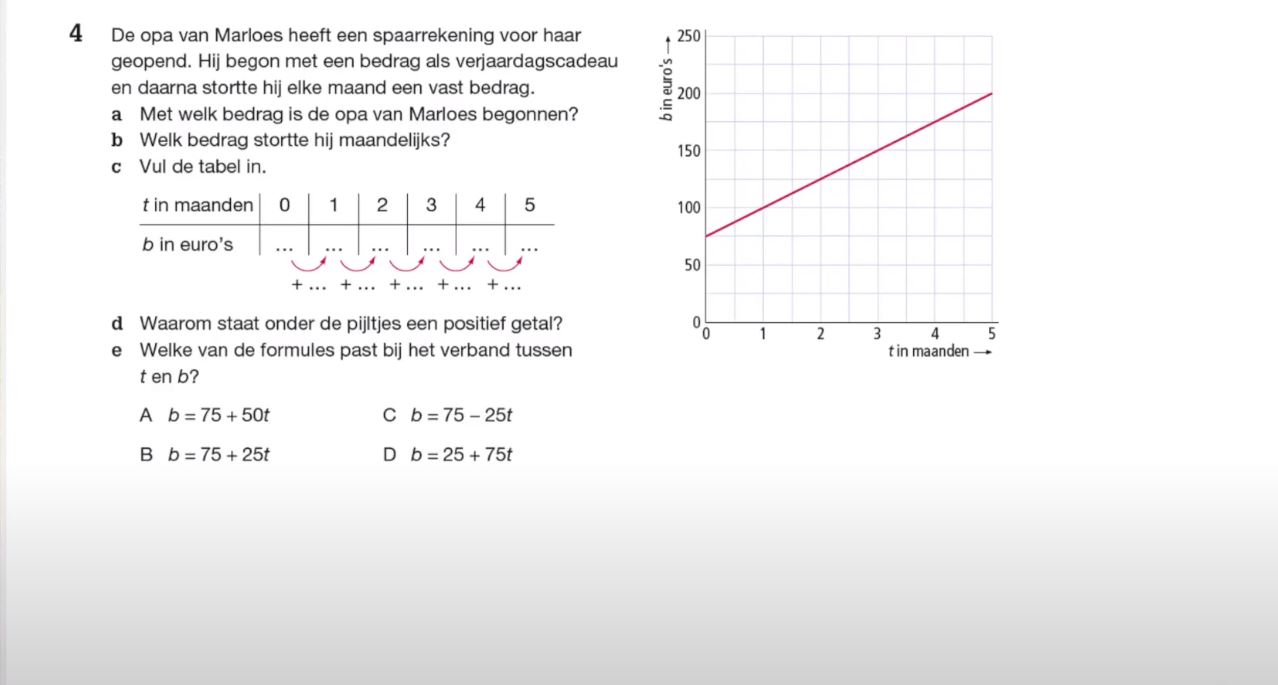 Lineaire verbanden Opgave 4