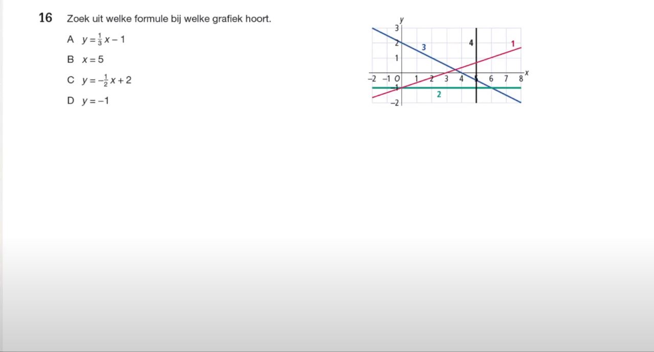 Formules van lijnen Opgave 16