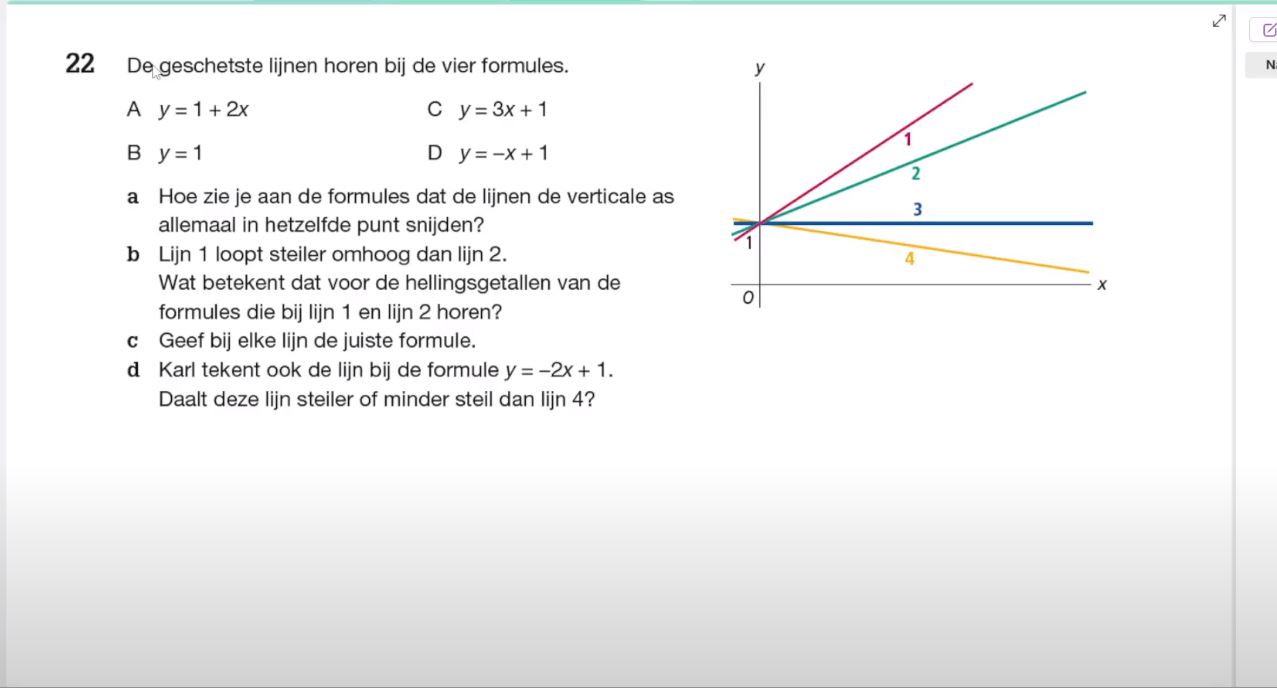 Lijnen schetsen bij formules Opgave 22