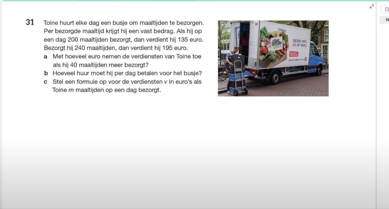 Lineaire formules opstellen Opgave 31