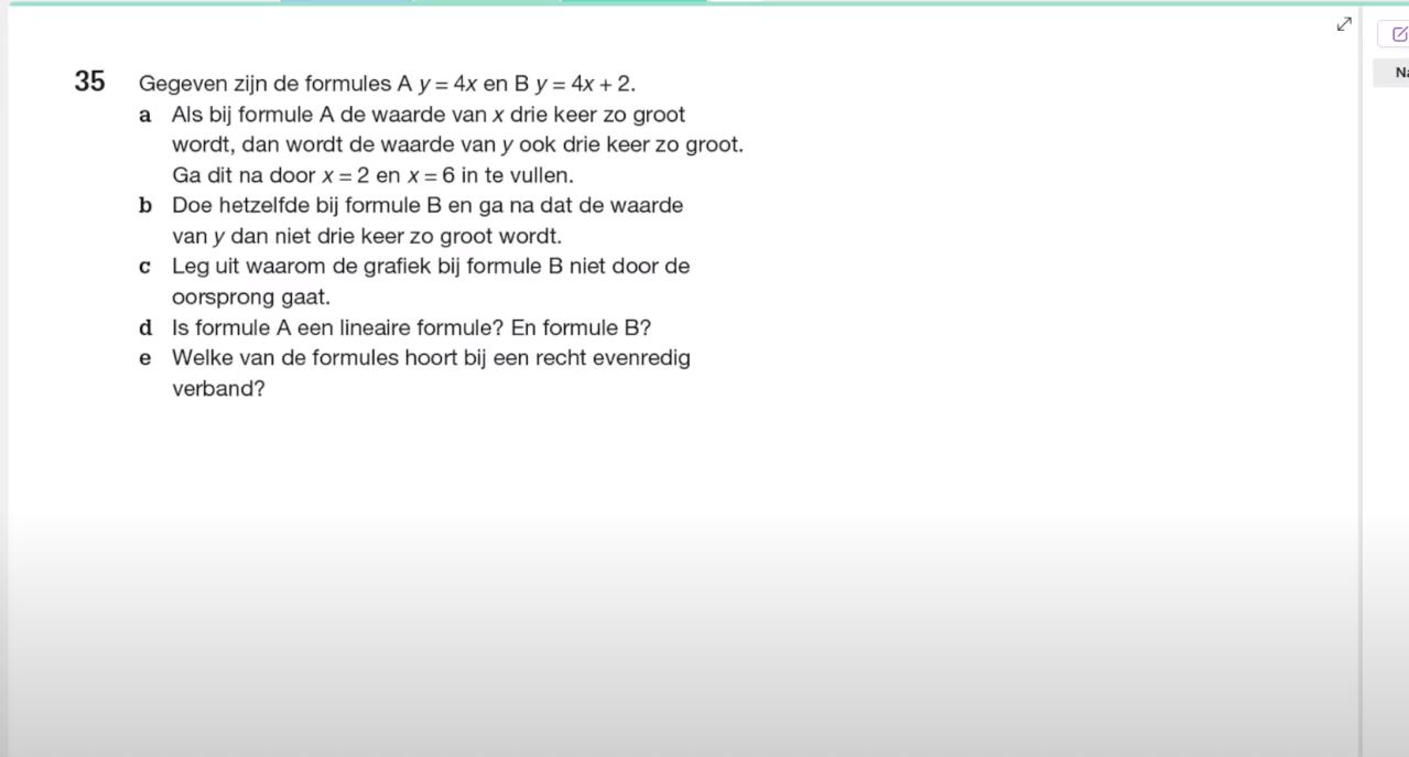 Recht evenredig Opgave 35