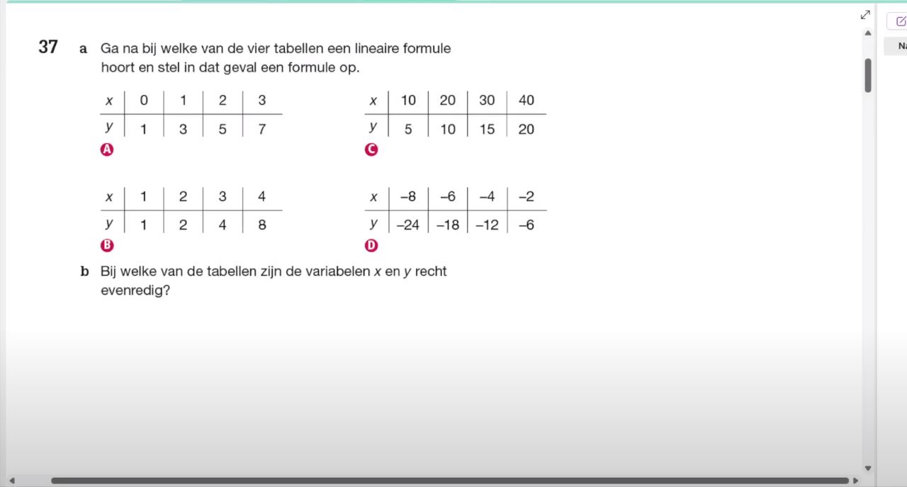 Recht evenredig Opgave 37