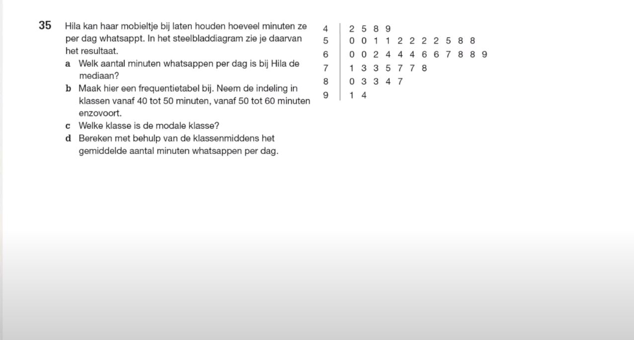 Indeling in klassen Opgave 35