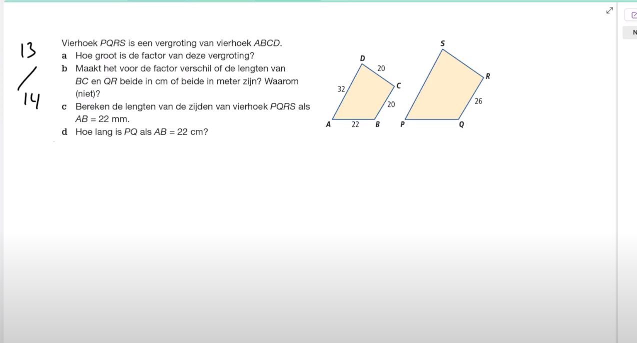 Rekenen met de factor Opgave 13