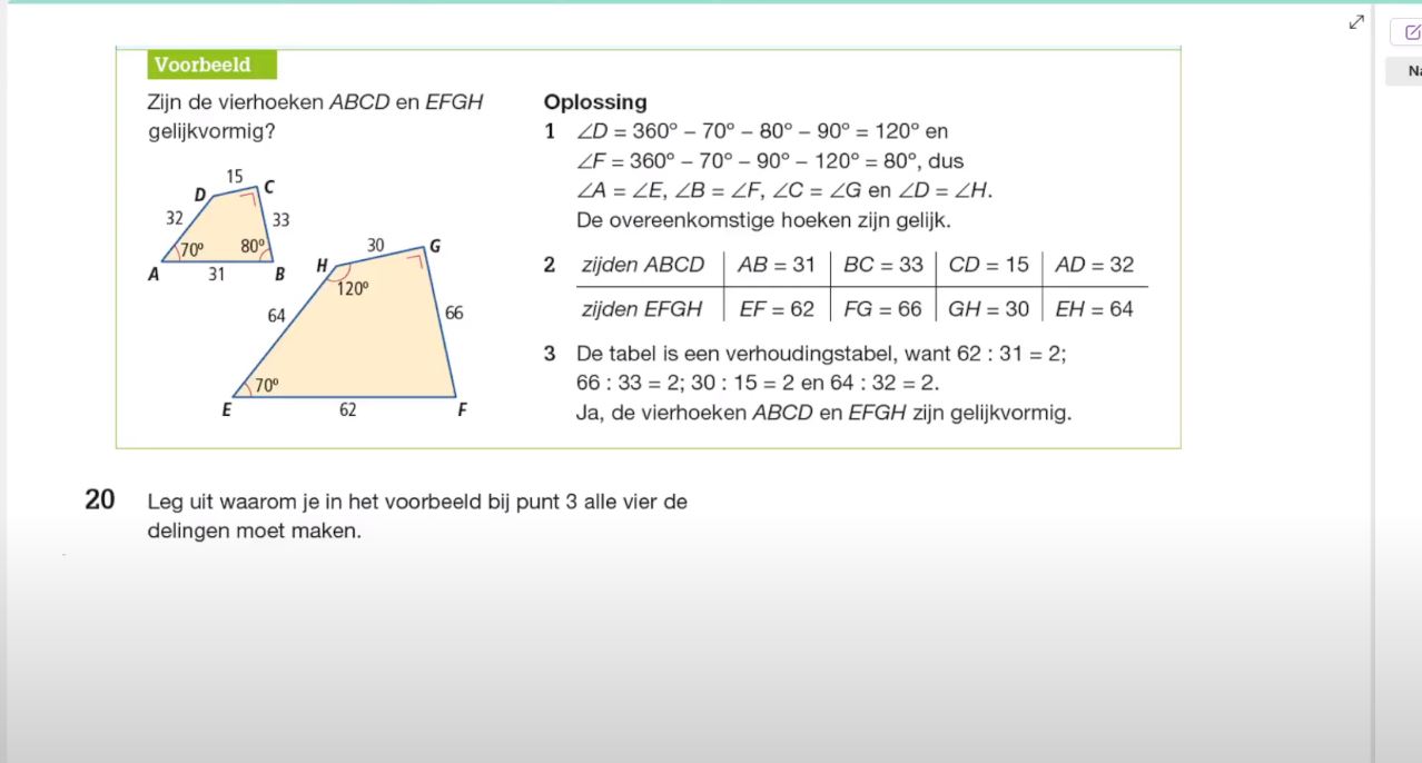 Gelijkvormige figuren Opgave 19