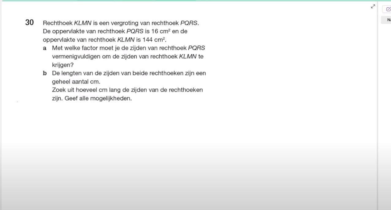 Rekenen met gelijkvormigheid Opgave 30