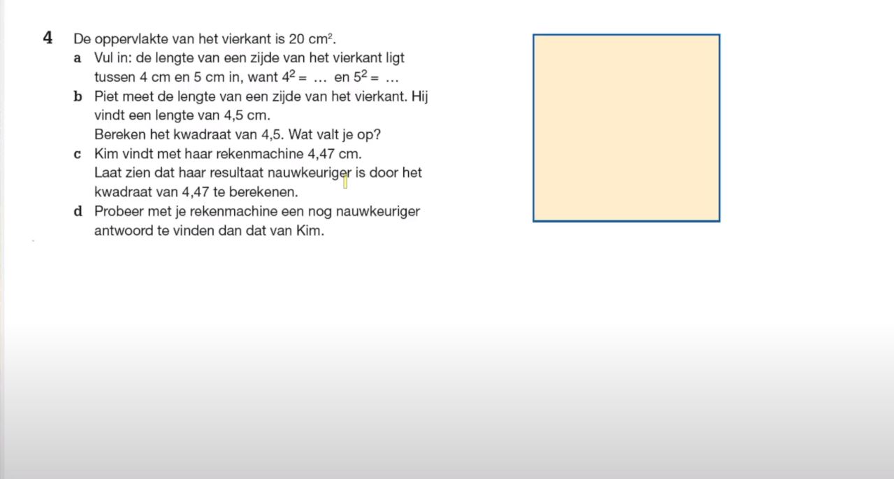 Wortels van getallen Opgave 4