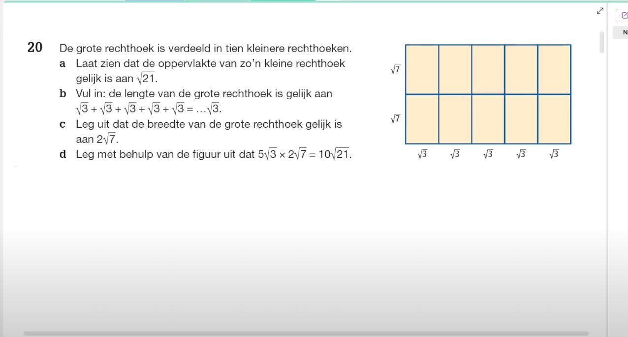 Wortels vermenigvuldigen Opgave 20