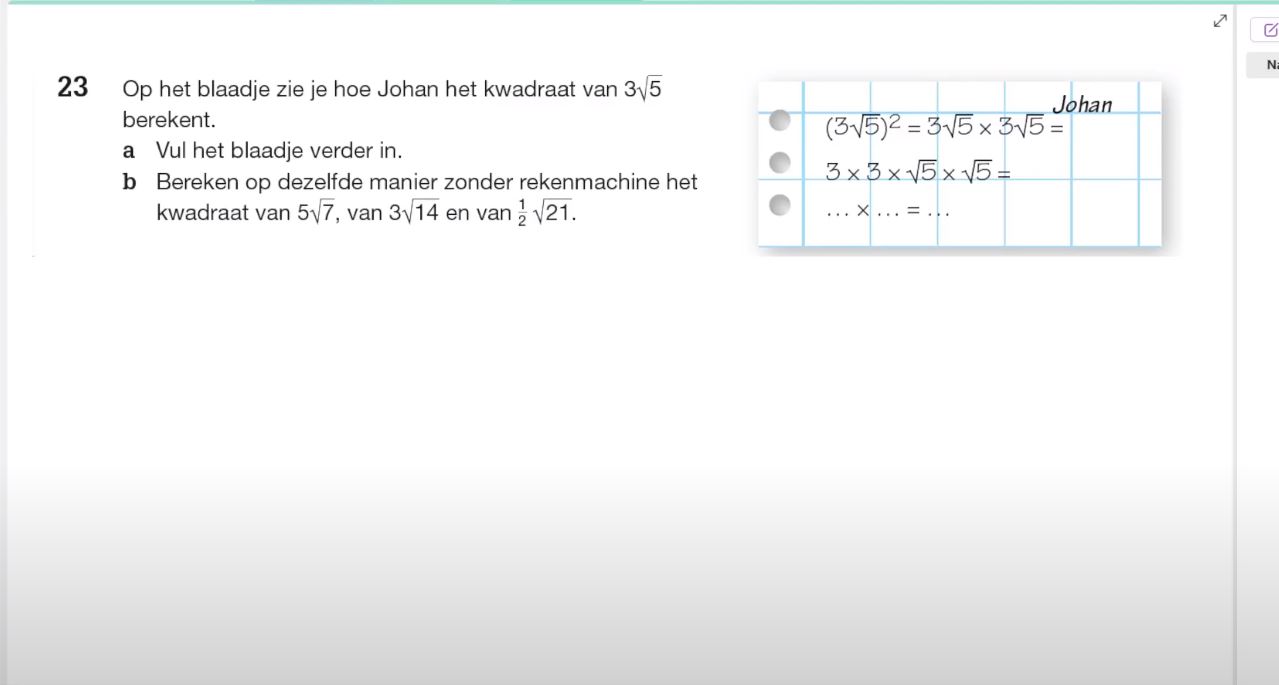 Wortels vermenigvuldigen Opgave 23
