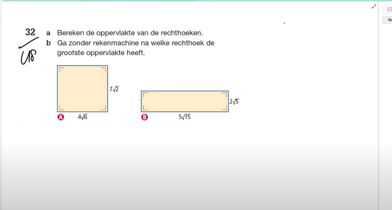 Wortels vereenvoudigen Opgave 32