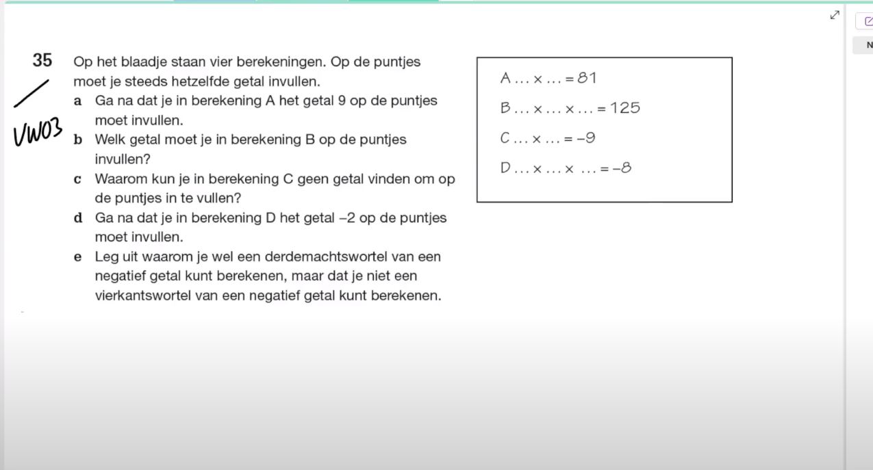 Derdemachtswortels Opgave 35