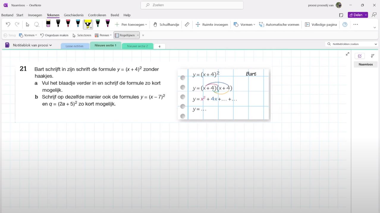 Formules met haakjes korter schrijven opgave 21