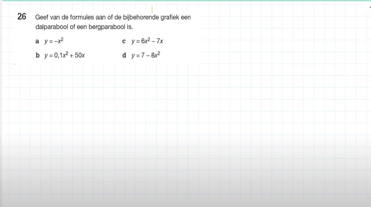 Kwadratische formules Opgave 26