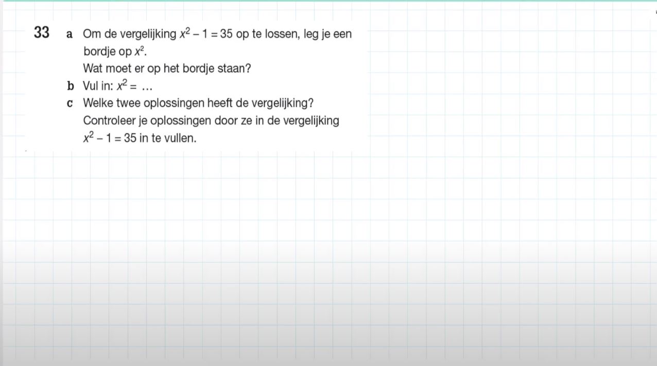 Kwadratische vergelijkingen Opgave 33