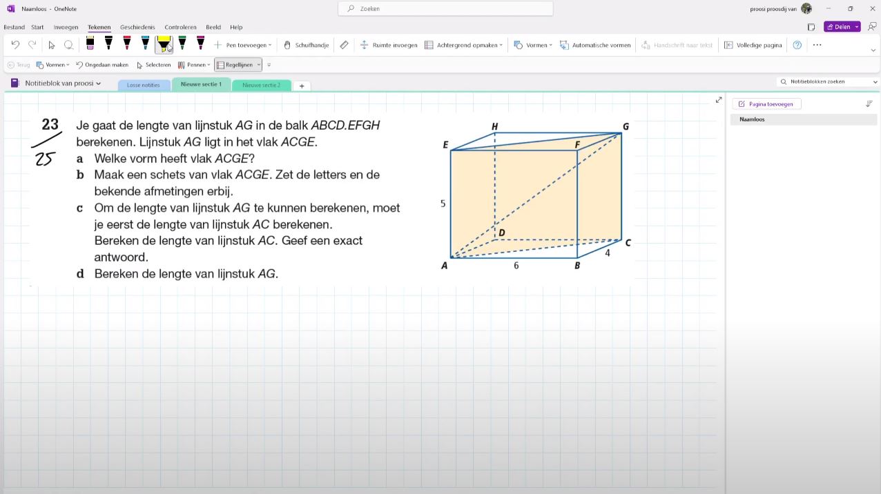 Pythagoras in de ruimte Opgave 25