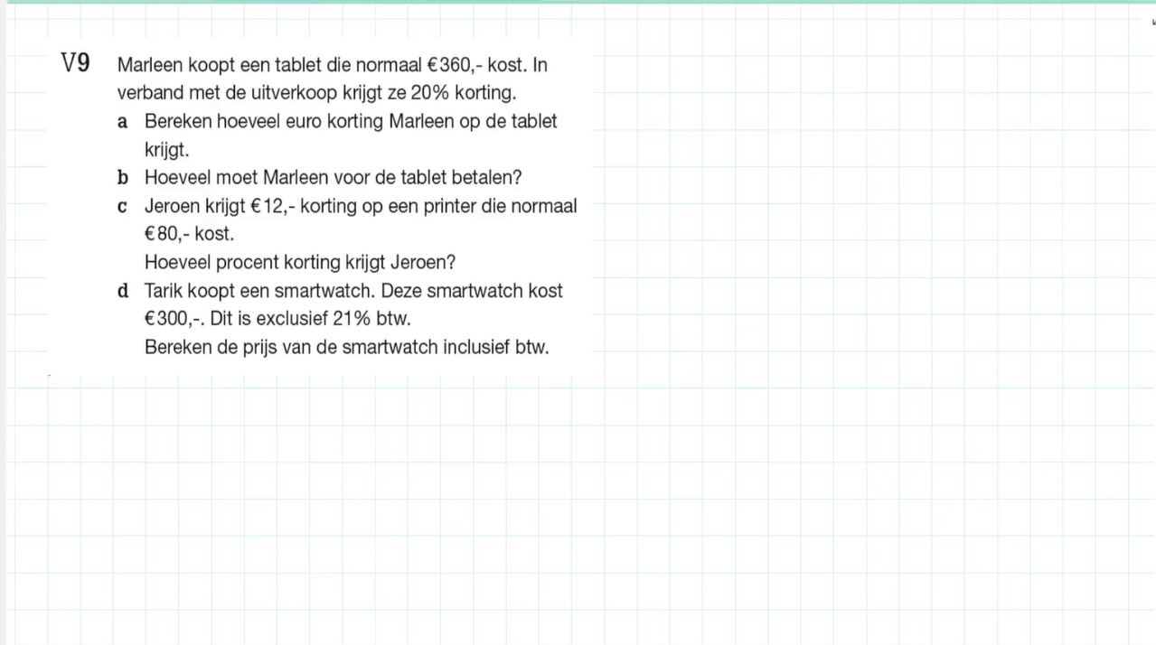 Voorkennis Opgave 9