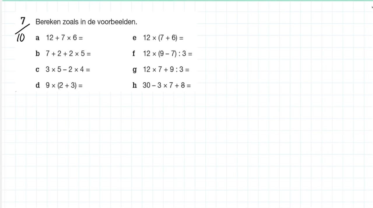 Rekenen met getallen Opgave 7
