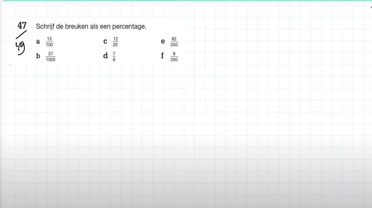 Rekenen met procenten Opgave 47