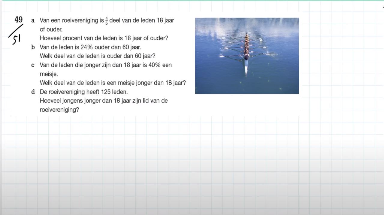 Rekenen met procenten Opgave 49