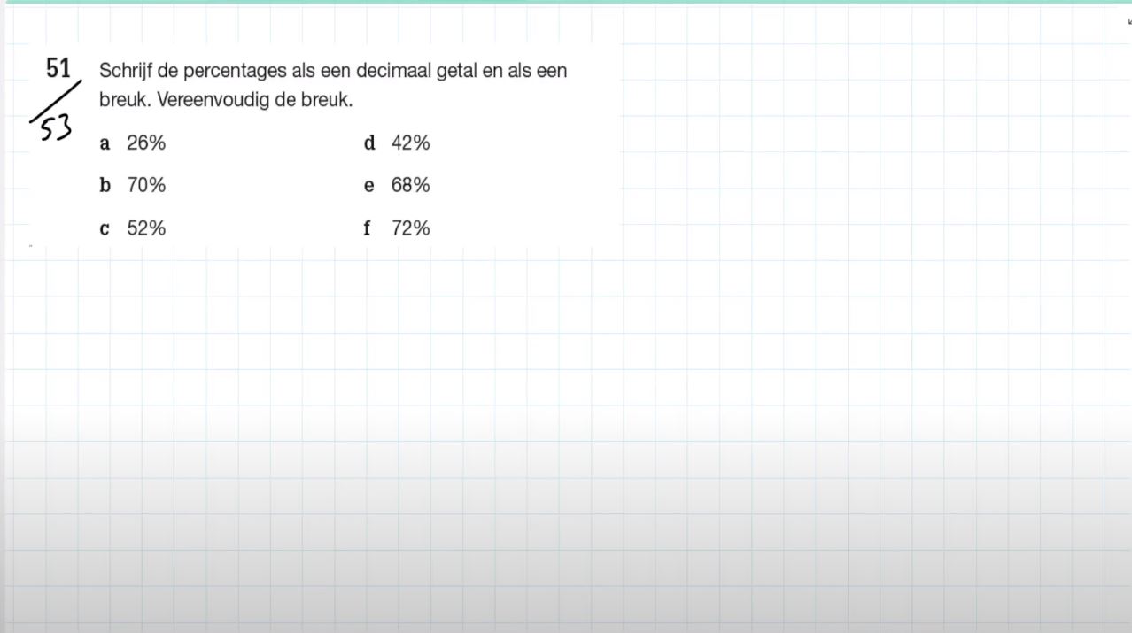 Rekenen met procenten Opgave 51