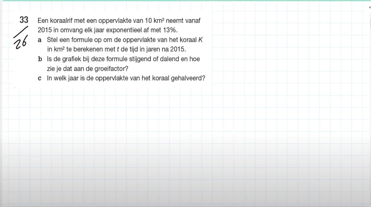 Exponentiële formules Opgave 26