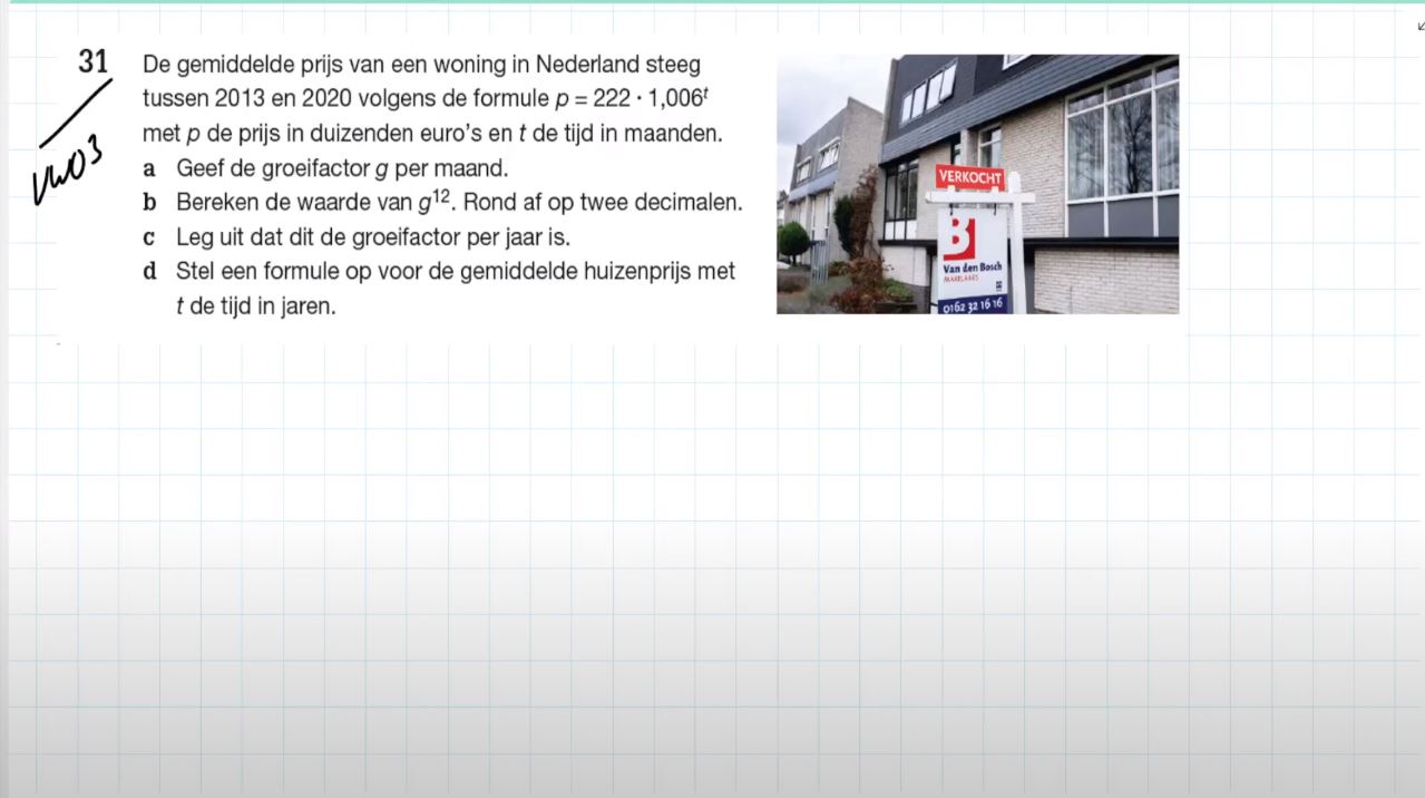 Groeifactor en tijd Opgave 31