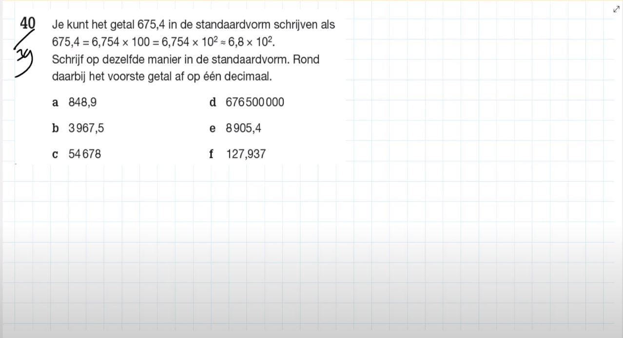 Standaardvorm Opgave 40