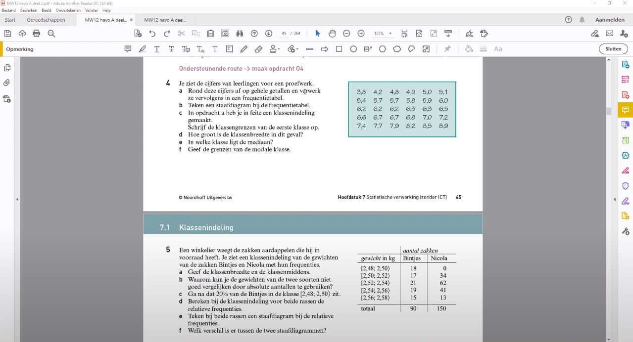 Klassenindeling Opgave 4