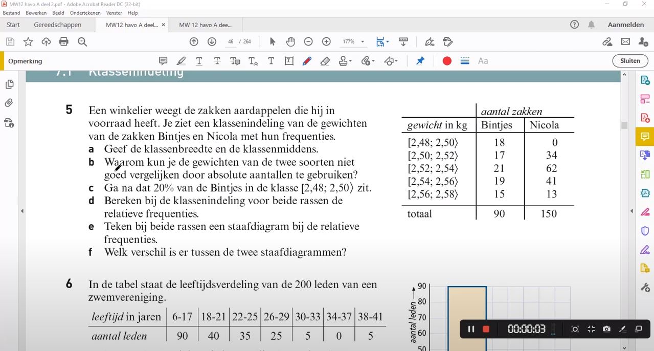 Klassenindeling Opgave 5
