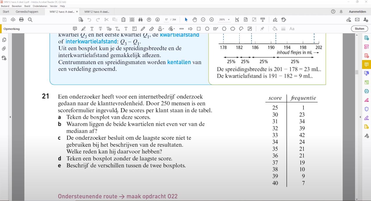 Spreidingsmaten Opgave 21