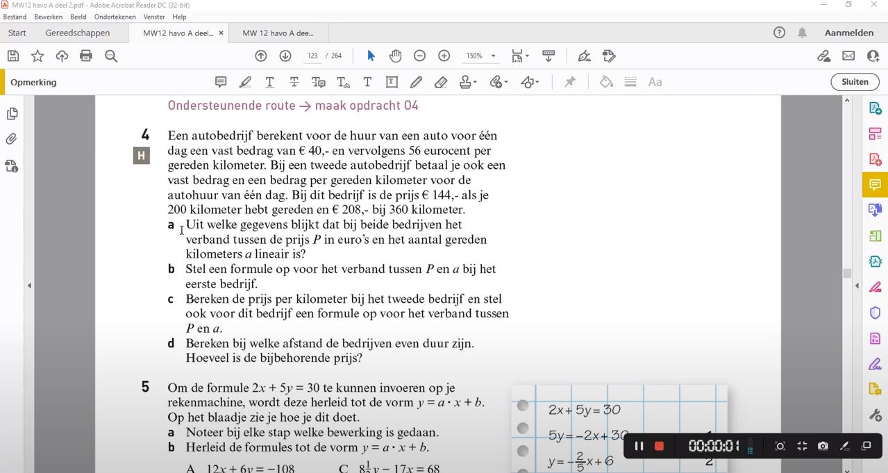 Lineaire verbanden Opgave 4