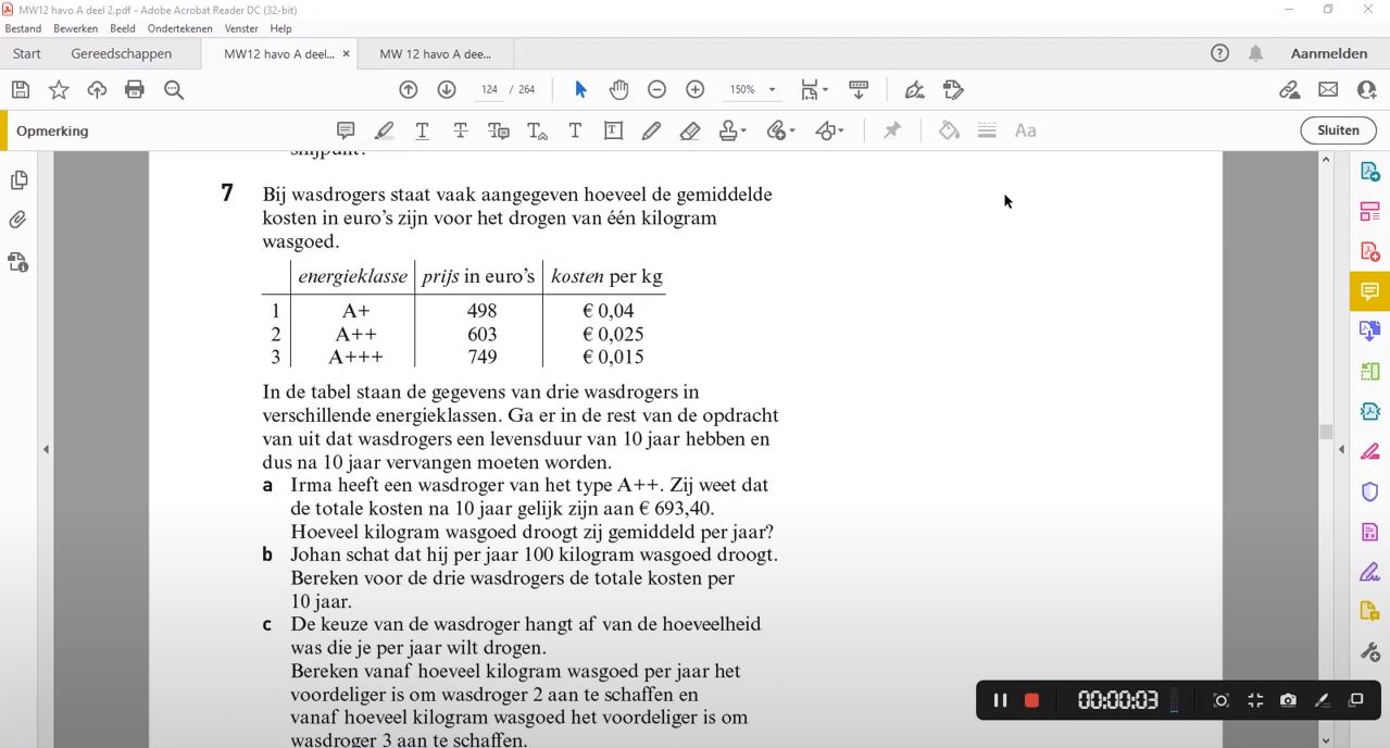 Lineaire verbanden Opgave 7