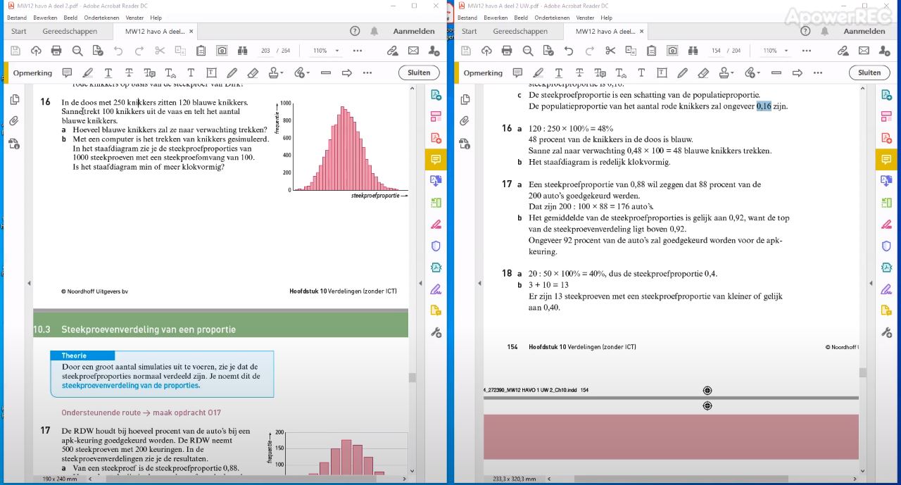 Steekproevenverdeling van een proportie Opgave 16